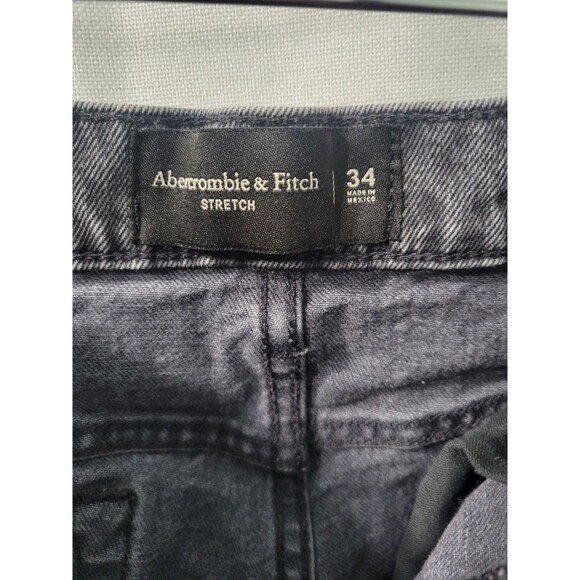 Abercrombie Fitch Women’s Shorts Cuffed Charcoal Color Stretch Denim Size 34 - Picture 7 of 10